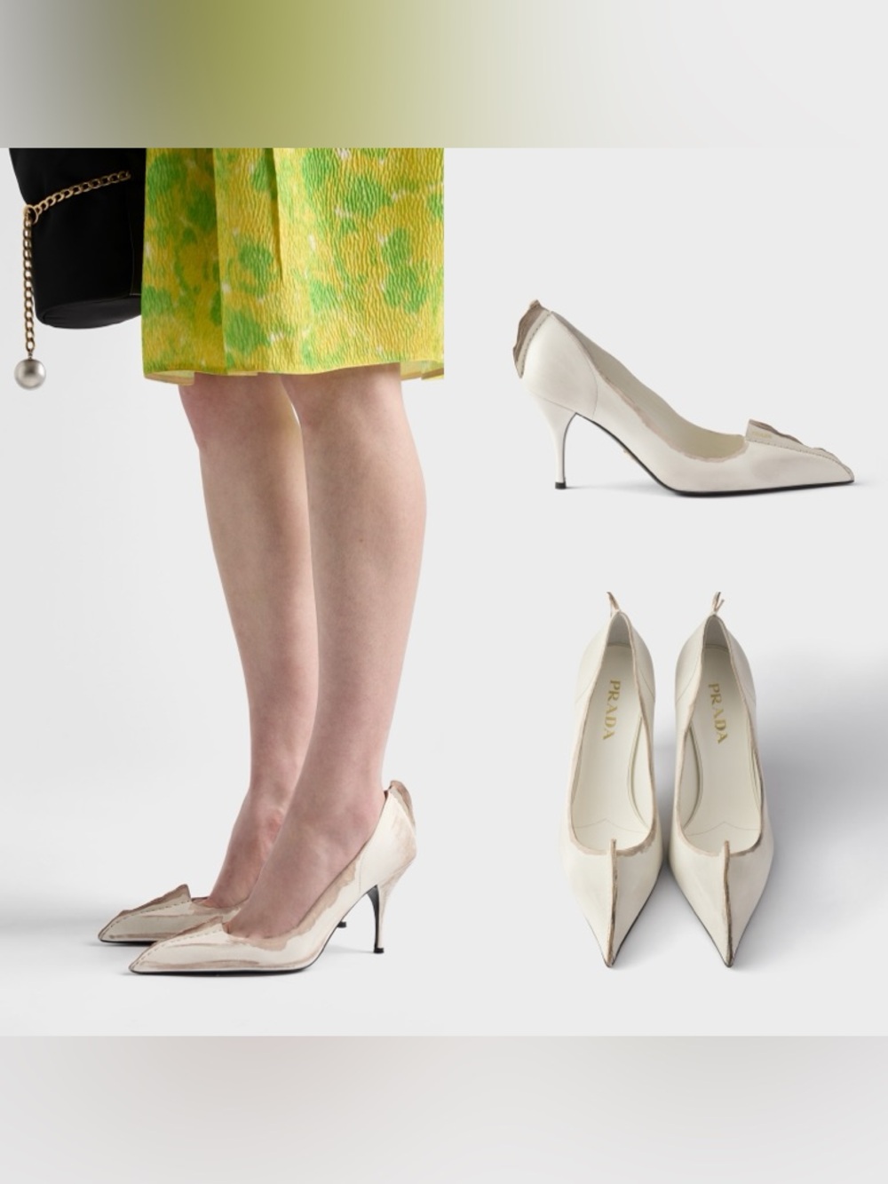 New Prada Antiqued Leather Pumps $1,550 39.5 - Picture 2 of 16